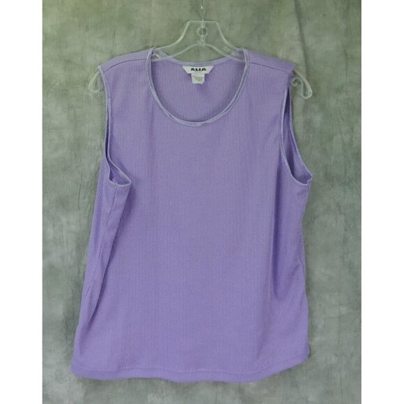 EUC Alia Sport RIB KNIT PURPLE TANK TOP BLOUSE Plus Size 2x Athletic s-8749 - Picture 1 of 4